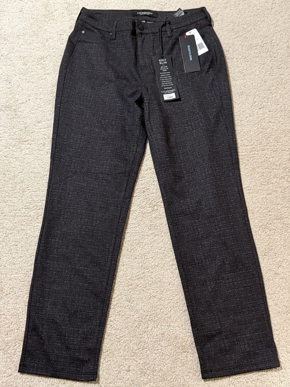 Liverpool Knit Slim Pants — Charcoal